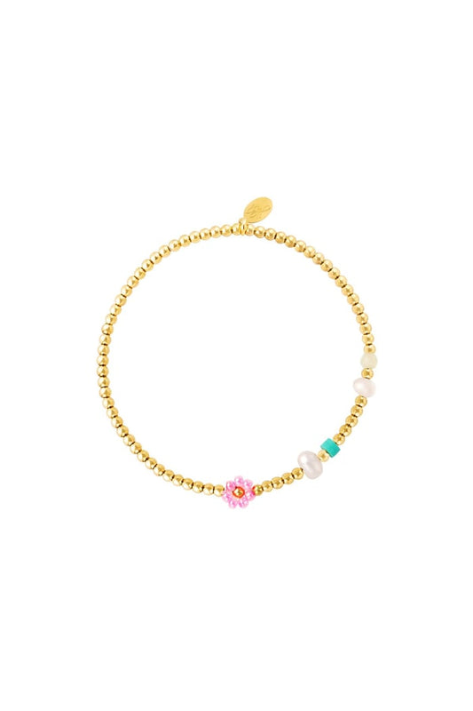 Flower pearl armband
