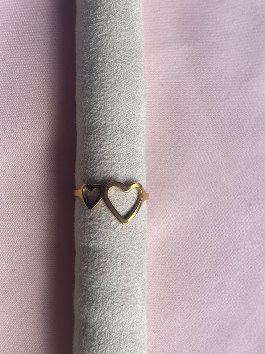 Double heart ring