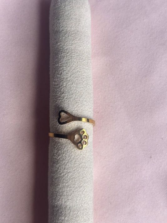 Heart & paw ring