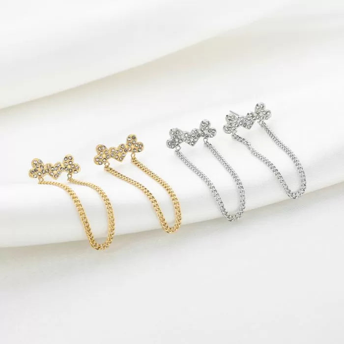 Trio hearts oorbel